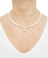 ფოტო #2 პროდუქტის Cultured Freshwater Pearl (6 & 8-1/2mm) & Diamond (1/3 ct. t.w.) Fancy 17" Collar Necklace in 10k Gold