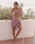 4th & Reckless x Luana Barron mala stripe mini beach sarong in cherry red