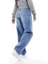 Фото #2 товара Weekday Rail mid waist loose fit straight leg jeans in seventeen blue