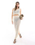 JJXX co-ord crochet vest crop top in beige Vanilleeis, S - EU 36 - фото #2