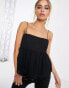 Фото #2 товара Envii peplum cami top in embossed black floral