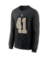 Фото #3 товара Men's Alvin Kamara Black New Orleans Saints Player Name and Number Long Sleeve T-shirt
