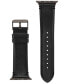 Фото #2 товара Men's Dark Gray Premium Leather Band Compatible with 42mm, 44mm, 45mm, Ultra, Ultra2 Apple Watch