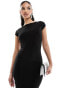 Фото #4 товара Kaiia slinky open back maxi dress in black