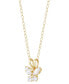 Фото #2 товара Macy's children's Cubic Zirconia Butterfly 15" Pendant Necklace in 14k Gold