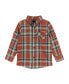 ფოტო #3 პროდუქტის Toddler/Child Boys Rust Plaid Two-Faced Button-down Set