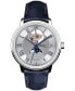 Men's Swiss Automatic Maestro Blue Leather Strap Watch 39.9mm