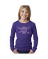 ფოტო #1 პროდუქტის Big Girl's Word Art Long Sleeve T-Shirt - XOXO Skull