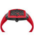 Men's Automatic The Skeleton Red Silicone Strap Watch 44mm