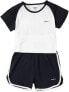 Фото #2 товара Echinodon Girls' Sports Set, Quick-Drying T-Shirt + Shorts, Children's 2-Piece Tracksuit for Jogging, Yoga, Training, Summer