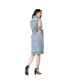 Фото #1 товара Women's Belted Denim Pocket Midi Dress