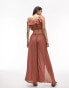 Фото #8 товара Topshop co-ord split-leg beach trousers in rust