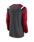 Фото #4 товара Men's Heathered Charcoal, Cardinal Arizona Cardinals Tri-Blend Raglan Athletic Long Sleeve Fashion T-shirt