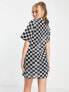 Фото #2 товара Vero Moda checkerboard sequin mini dress in mono