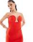 Фото #1 товара Aria Cove bandeau plunge wire detail maxi dress in red