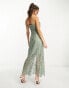 Фото #6 товара Y.A.S Bridesmaid embroidered strappy pencil midi dress in sage