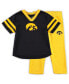 ფოტო #1 პროდუქტის Toddler Boys Black, Gold Iowa Hawkeyes Red Zone Jersey and Pants Set