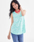 ფოტო #1 პროდუქტის Women's Printed V-Neck Tank Top, Created for Macy's