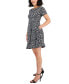 Фото #3 товара Petite Printed Round-Neck Fit & Flare Dress