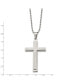 Фото #3 товара Chisel brushed Layered Cross Pendant Ball Chain Necklace