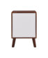 Фото #8 товара Embossed Square End Table with 2 Drawers - White