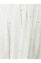 Midi Çan Etek Volanlı Cep Detaylı Çiçek İşlemeli Viskon Karışımlı