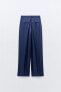 Straight fit satin trousers