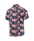 Фото #4 товара Men's Navy Detroit Tigers Floral Linen Button-Up Shirt