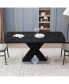Фото #1 товара Modern Square Dining Table, Stretchable, Printed Marble Table Top+MDF X-Shaped Table Leg