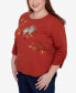 Фото #4 товара Plus Size Classic Nuzzling Owls Ruched Sleeves Top