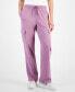 Juniors' High-Rise Wide-Leg Cargo Sweatpants valerian, S - фото #1