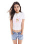 Фото #1 товара Sixth June graphic fitted t-shirt in white