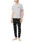 ფოტო #1 პროდუქტის Men's 2-Pc. Graffiti-Logo Pajamas