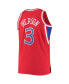 Фото #4 товара Men's Allen Iverson Red Philadelphia 76ers Big and Tall Hardwood Classics Swingman Player Jersey