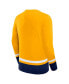 Men's Gold Nashville Predators Back Pass Lace-Up Long Sleeve T-shirt