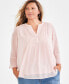 ფოტო #1 პროდუქტის Plus Size Pintuck Blouse, Created for Macy's