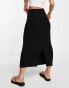 Фото #4 товара Urban Revivo knitted midi skirt in black