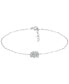 ფოტო #1 პროდუქტის Cubic Zirconia Graduated Elephant Chain Link Ankle Bracelet in Sterling Silver, Created for Macy's