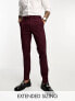 Фото #2 товара ASOS DESIGN skinny suit trousers in burgundy