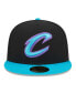 ფოტო #2 პროდუქტის Men's Black, Turquoise Cleveland Cavaliers Arcade Scheme 59FIFTY Fitted Hat
