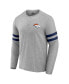 Фото #2 товара Men's NFL x Darius Rucker Collection by Heather Gray Denver Broncos Henley Long Sleeve T-shirt