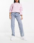 Фото #8 товара Monki Moop low rise straight leg jeans in mid blue