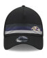 ფოტო #2 პროდუქტის Men's Black Baltimore Ravens Flawless Stripe 39THIRTY Flex Hat