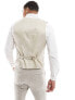 Фото #5 товара ASOS DESIGN skinny suit waistcoat in beige microtexture