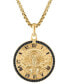 ფოტო #1 პროდუქტის Men's Chronos God of Time Black Diamond (1/4 ct. t.w.) Pendant Necklace in 14k Gold-Plated Sterling Silver, 24" + 2" extender