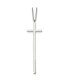 Polished Long Cross Pendant on a 30 inch Cable Chain Necklace