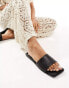 ASOS DESIGN Fig square toe flat sandals in black