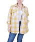 ფოტო #1 პროდუქტის Women's Long Sleeve Twill Shirt Jacket