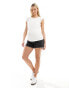 Vero Moda Maternity t-shirt with broderie sleeve detail in white