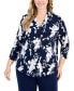 Фото #1 товара Plus Size Floral-Print Top, Created for Macy's